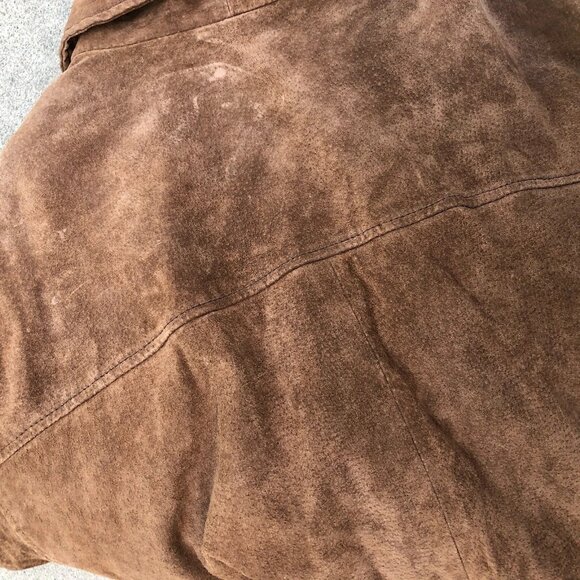VTG KNIGHTSBRIDGE OUTERWEAR Leather Suede Jacket XL Men's Bomber Brown Full Zip - Picture 4 of 15